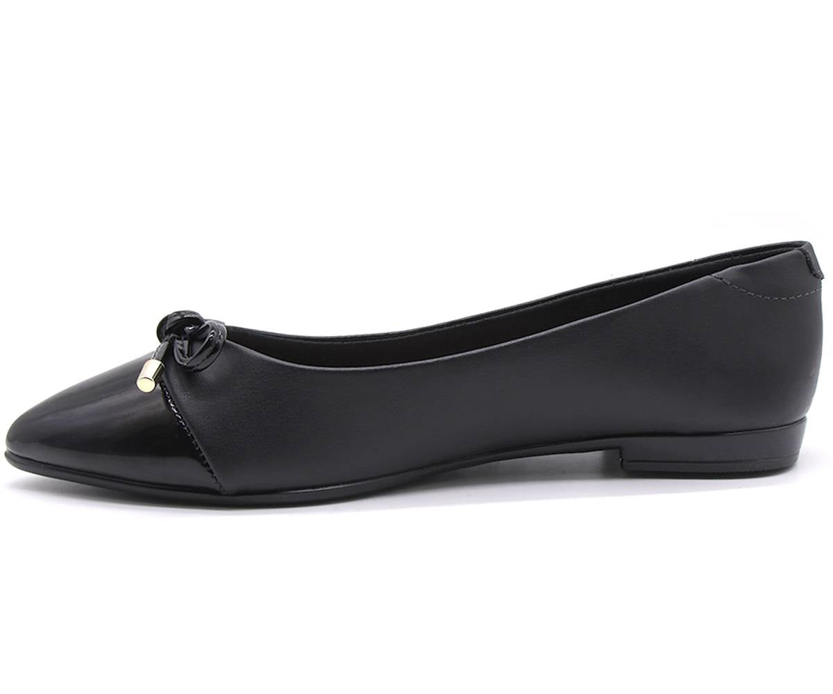 br black pointy two-tone ballerina