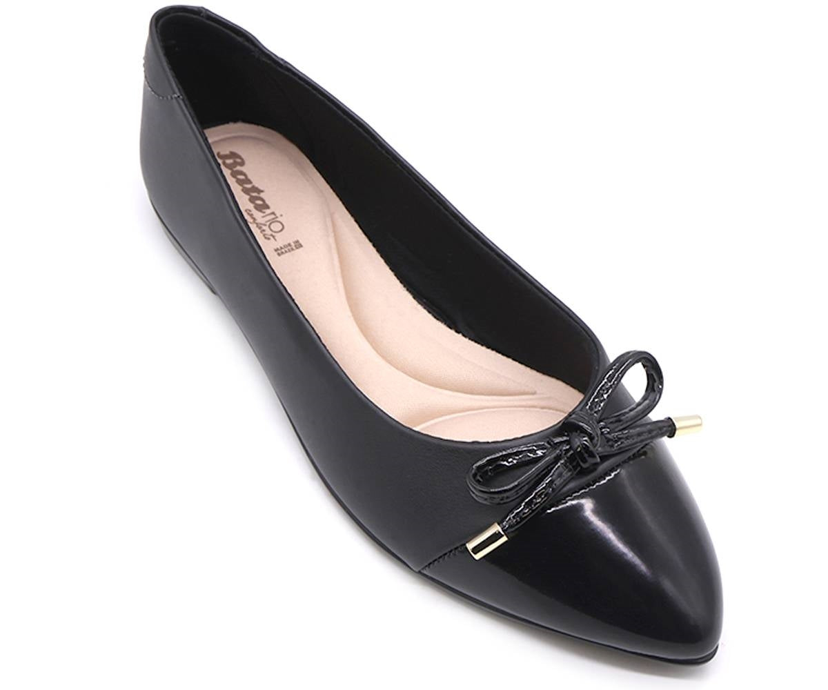 br black pointy two-tone ballerina