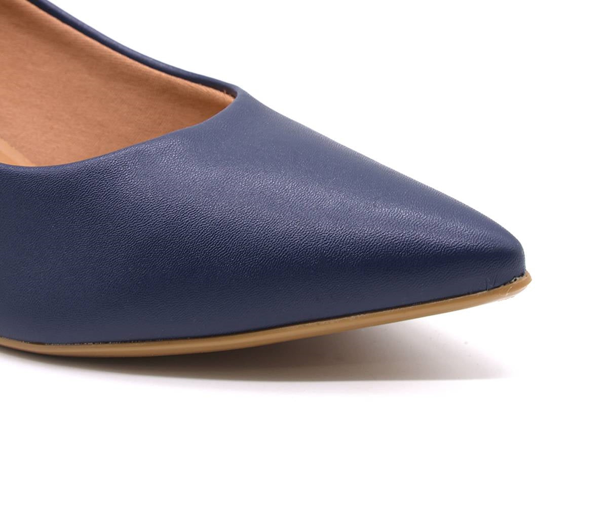 br navy block-heel pumps