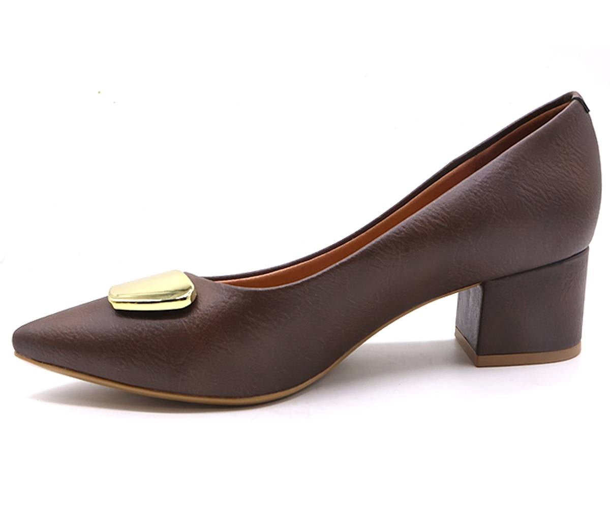 br brown gold plated block heels