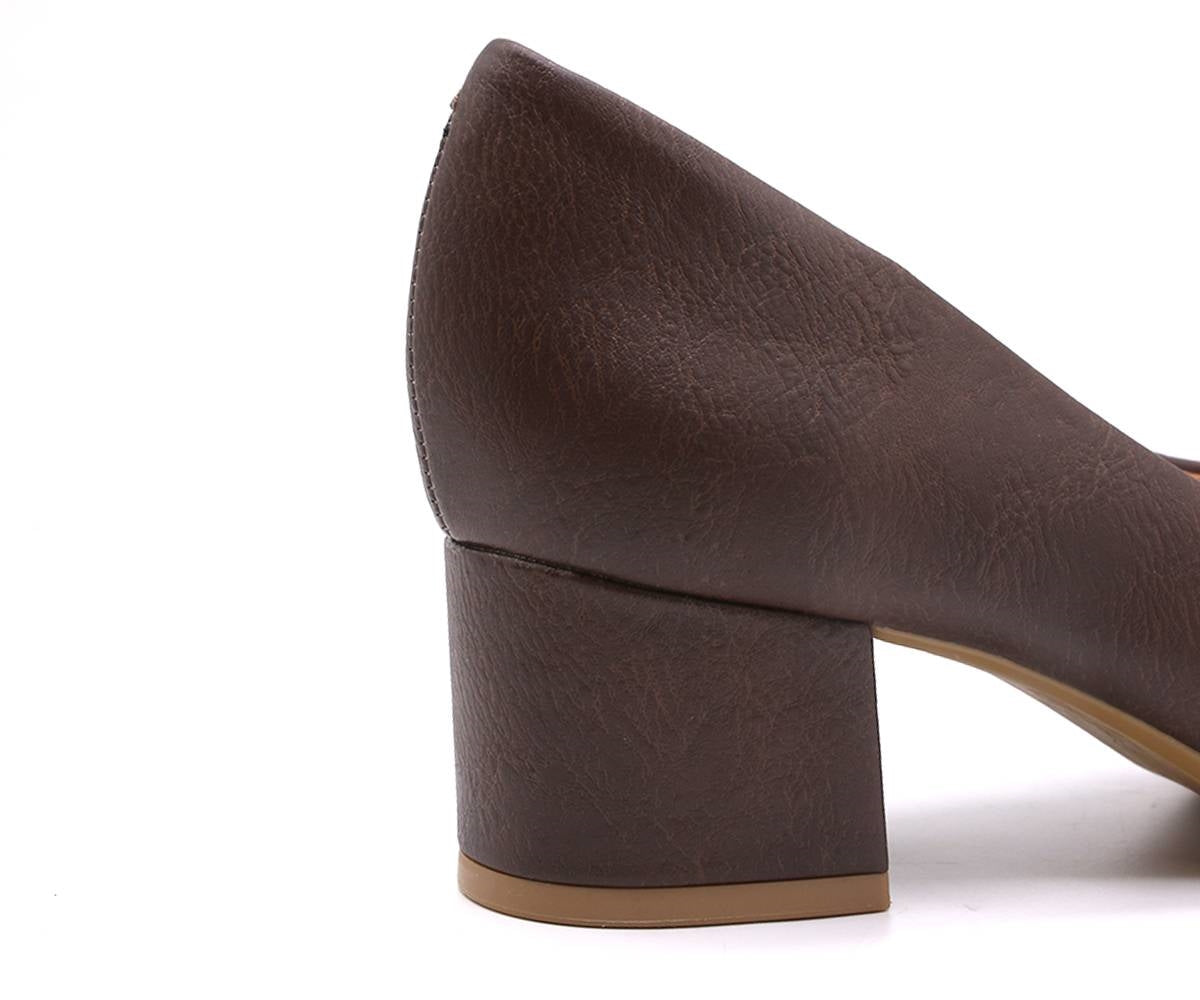 br brown gold plated block heels