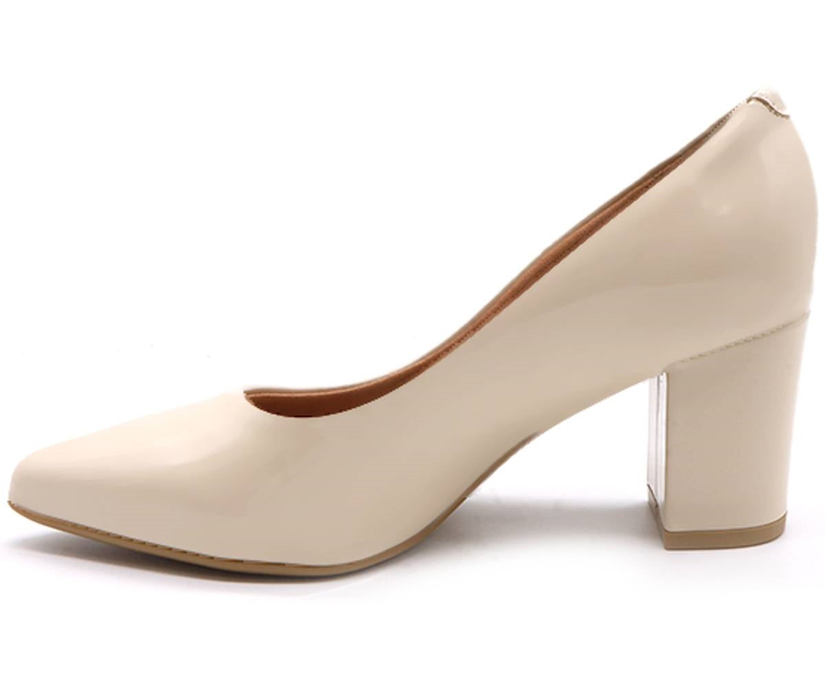 br cream block heel pumps