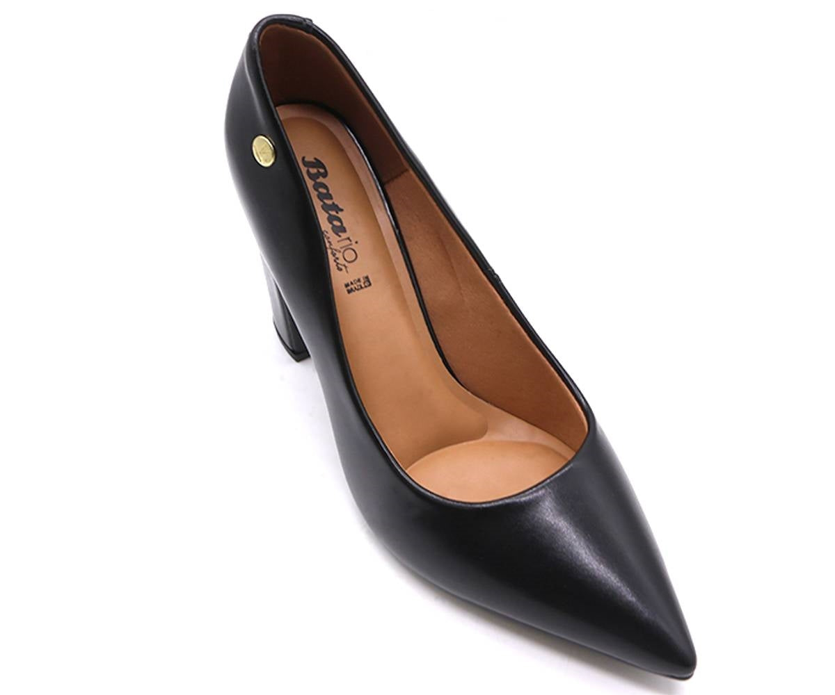 br black block heel pumps