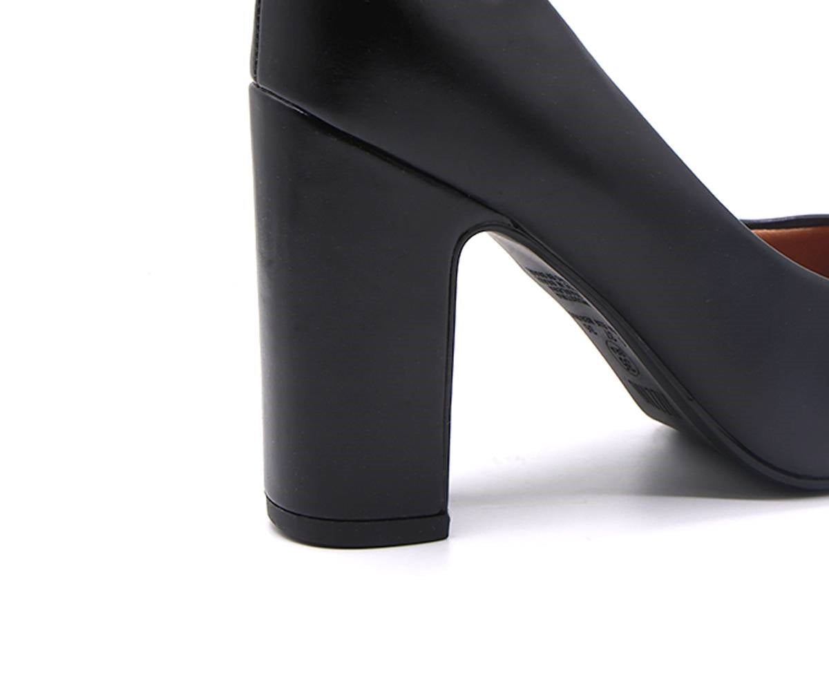 br black block heel pumps