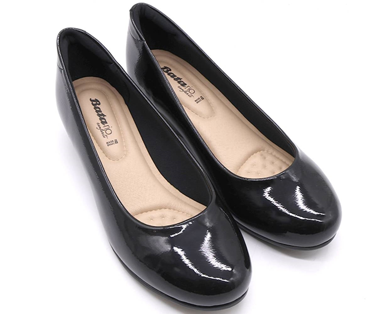 br black patent wedge loafer