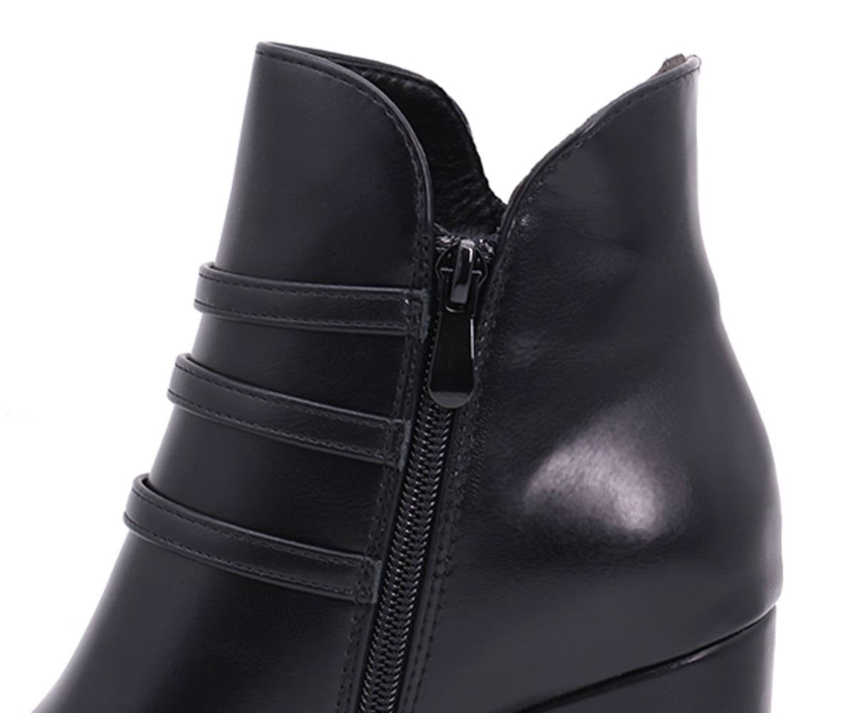 high black pointed buckl boots