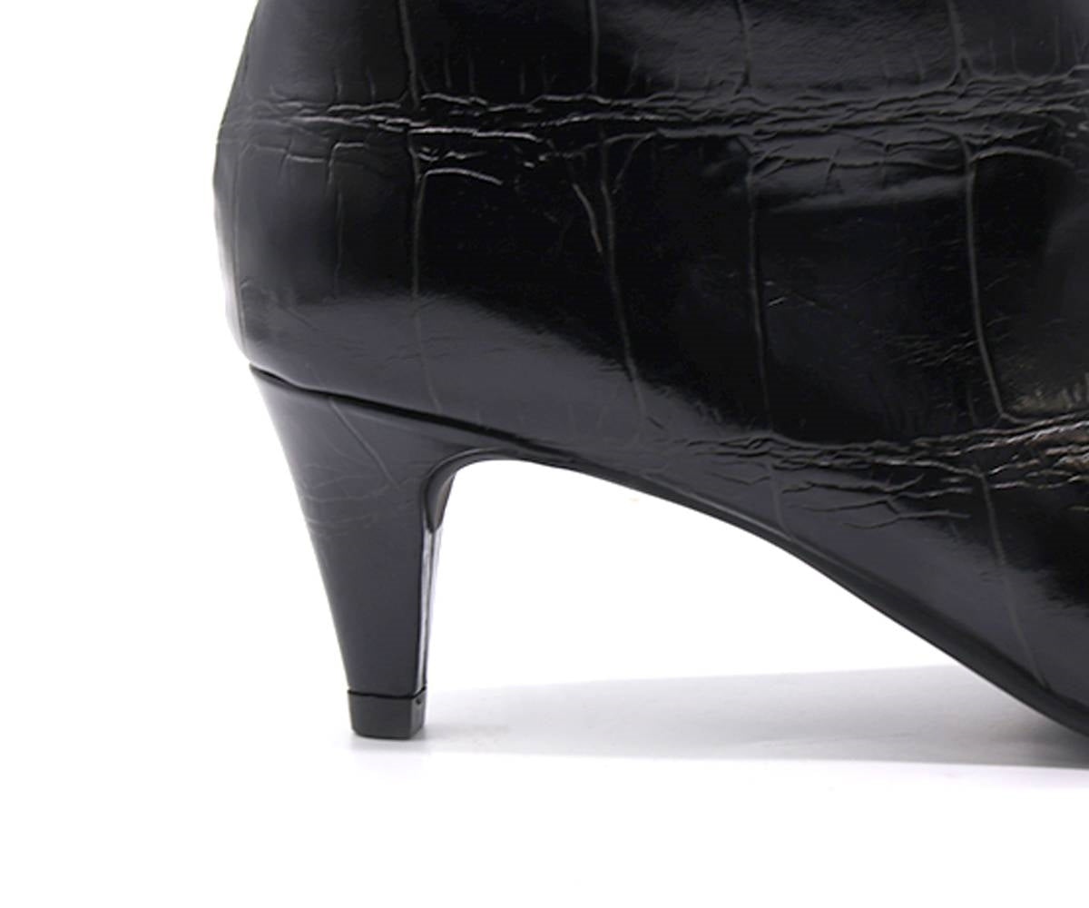 black croc stiletto boots