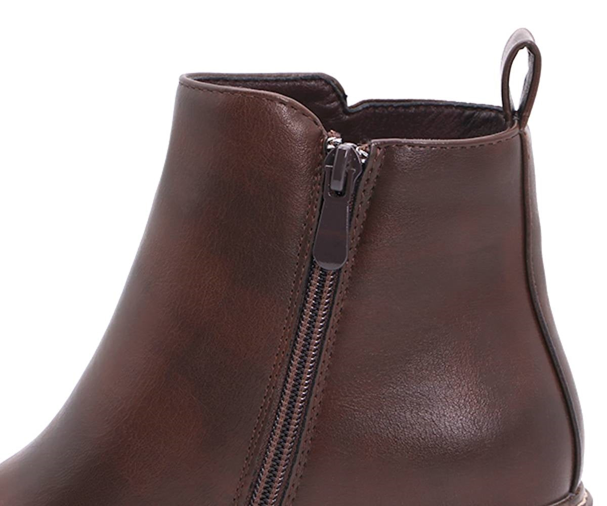 brown comfort wedge boots