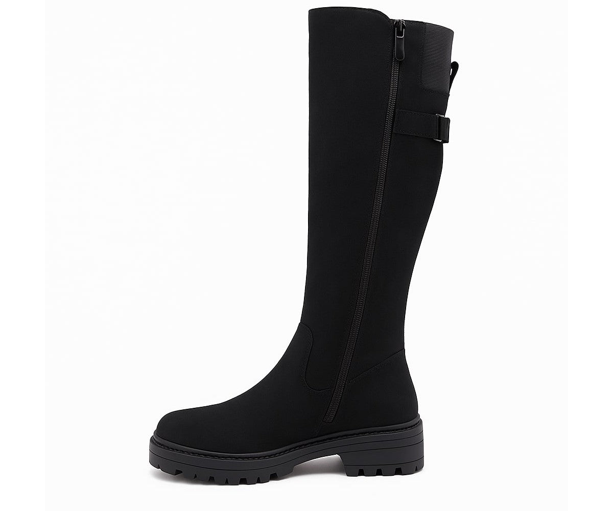 black suede calf boots