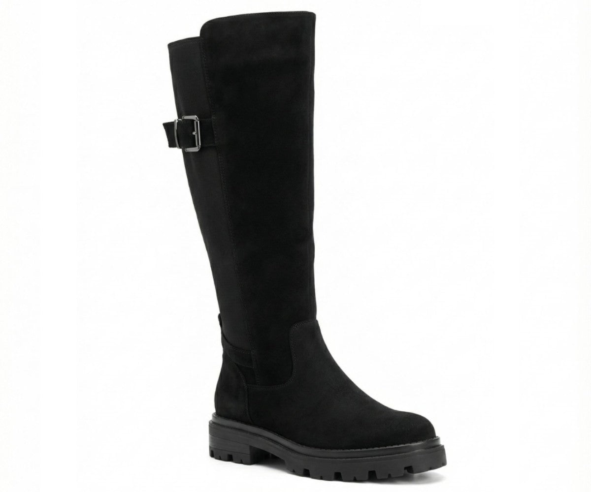 black suede calf boots