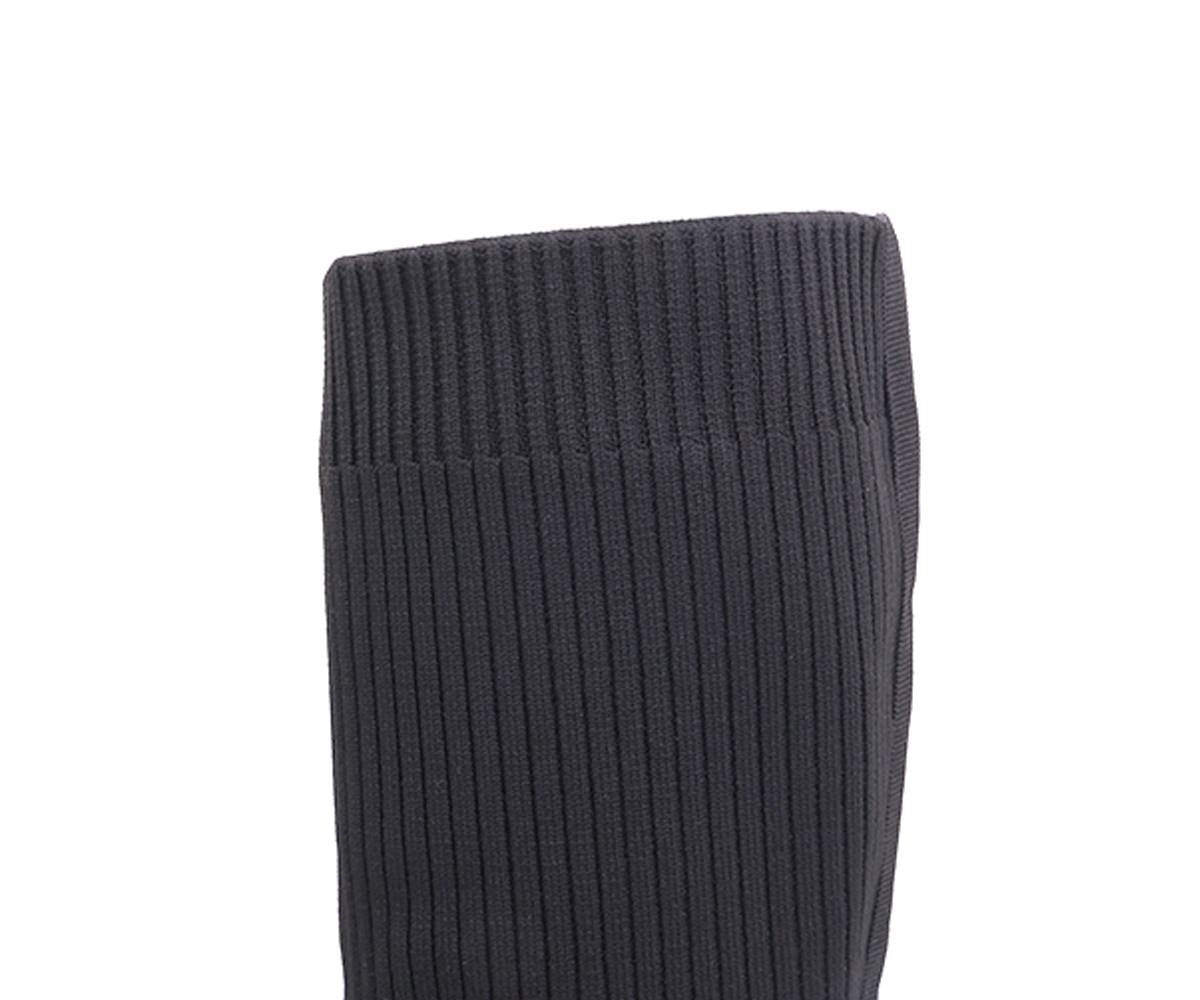 black knit-upper calf boots