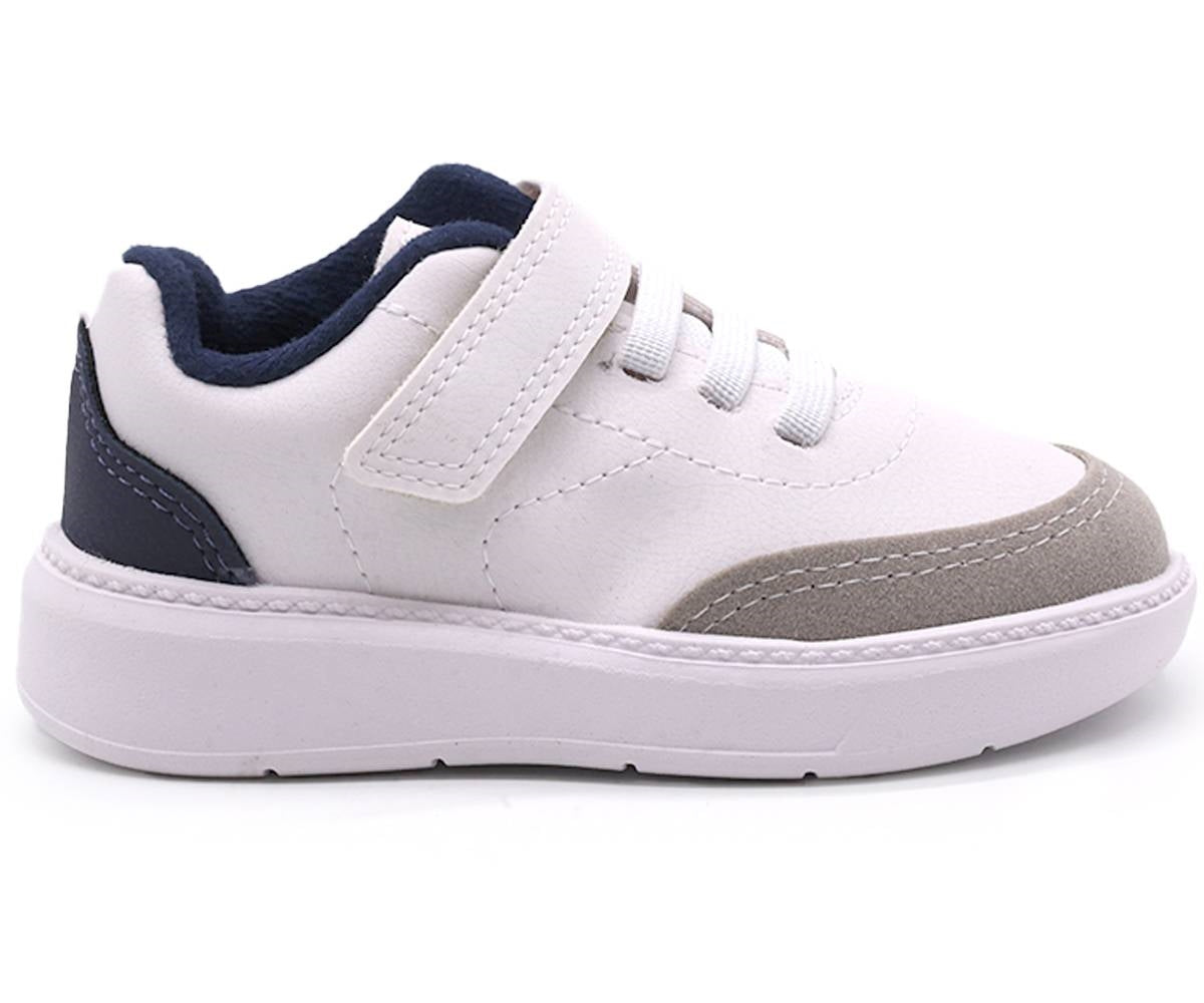 br baby white & navy sneakers
