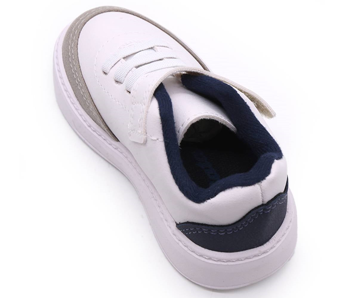 br baby white & navy sneakers