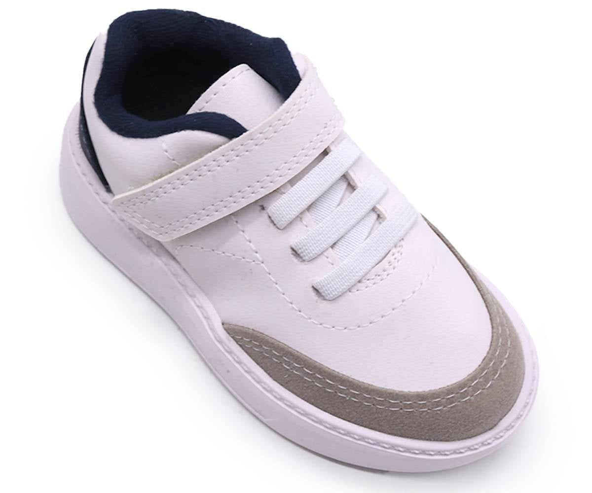 br baby white & navy sneakers