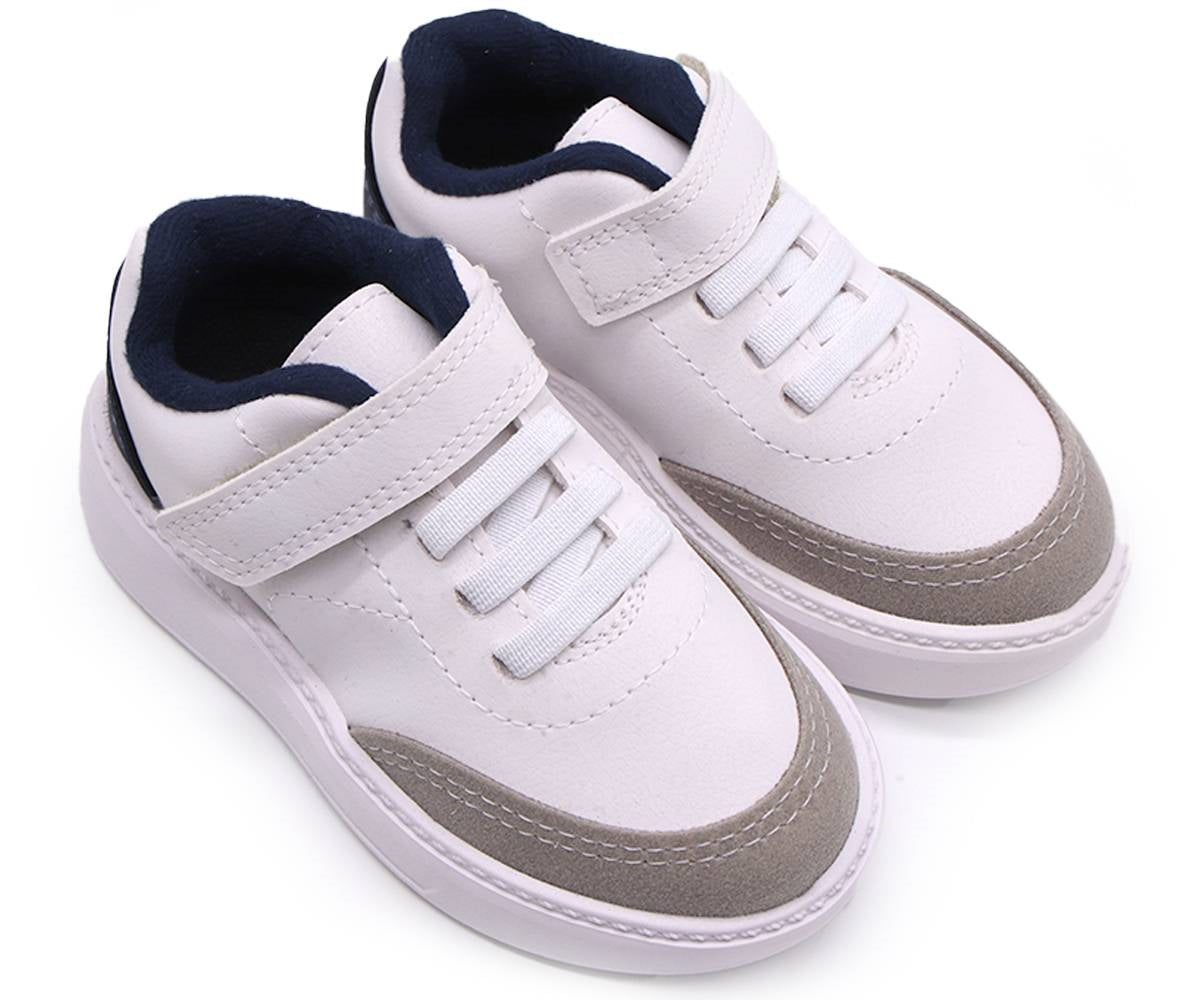 br baby white & navy sneakers