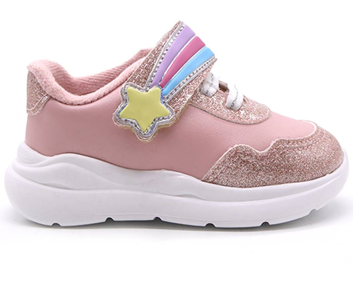br pink rainbow glittery sneakers