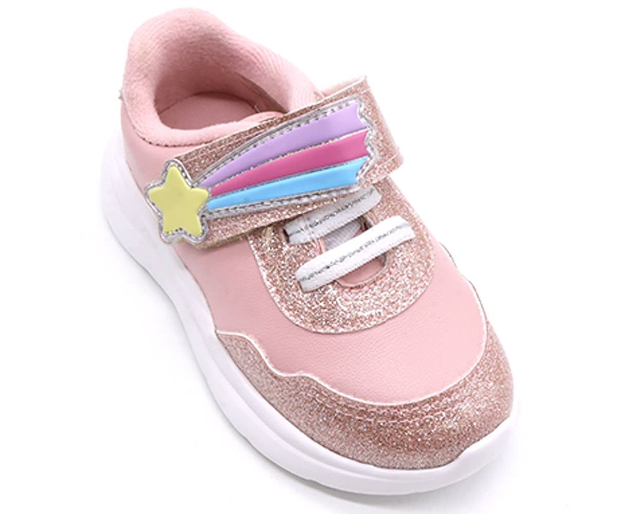 br pink rainbow glittery sneakers