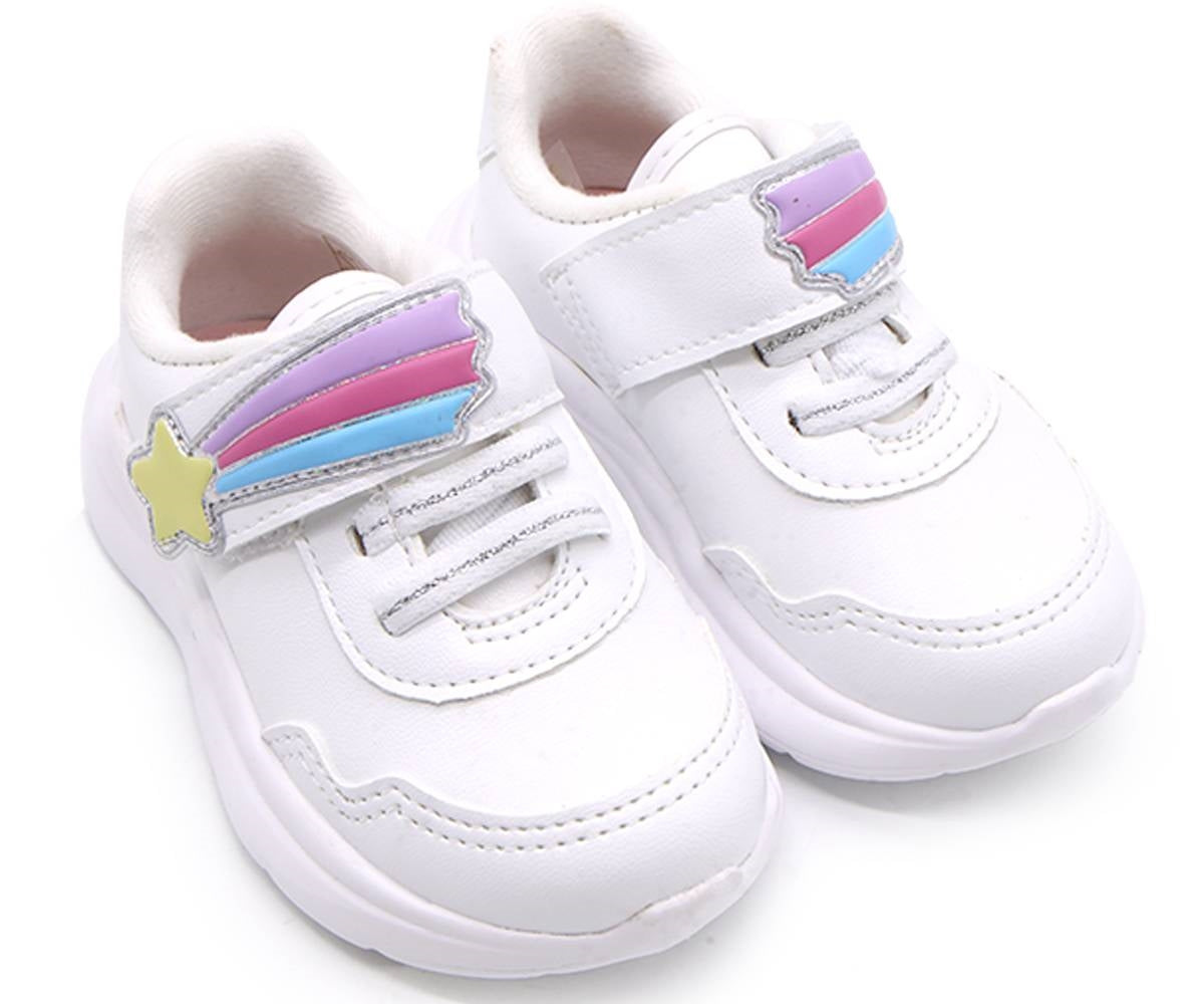 br white rainbow glittery sneakers