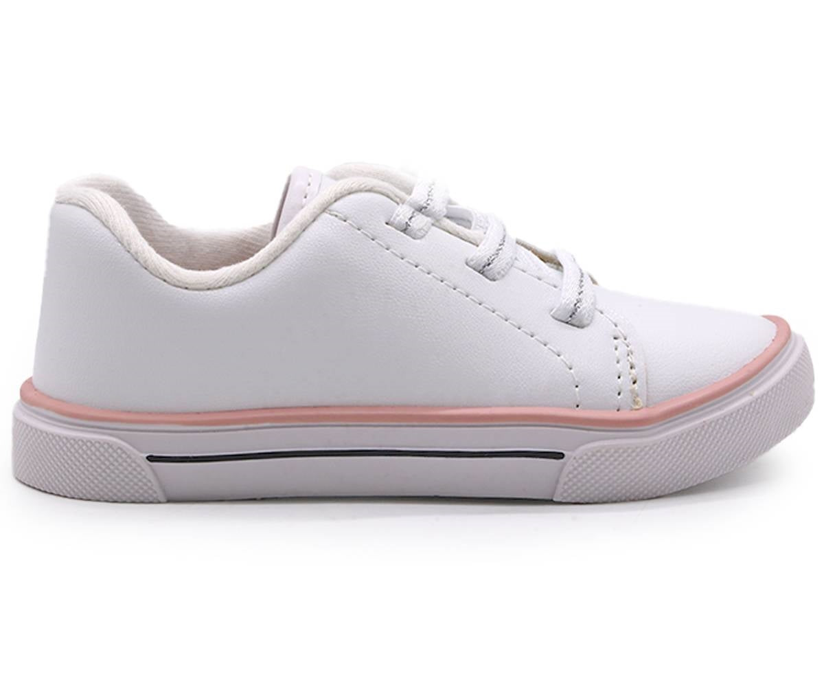 br pink trimmed white sneakers