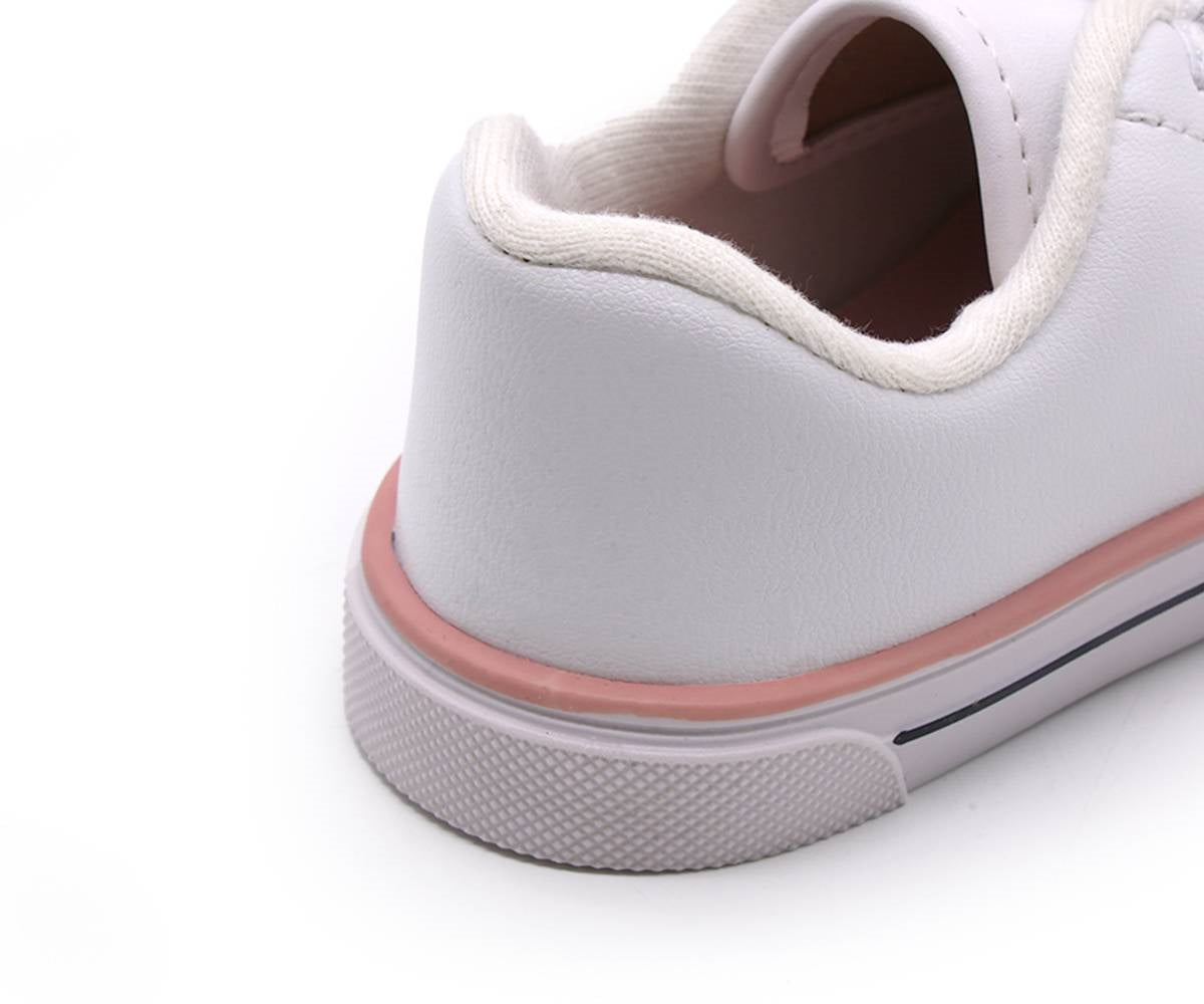 br pink trimmed white sneakers
