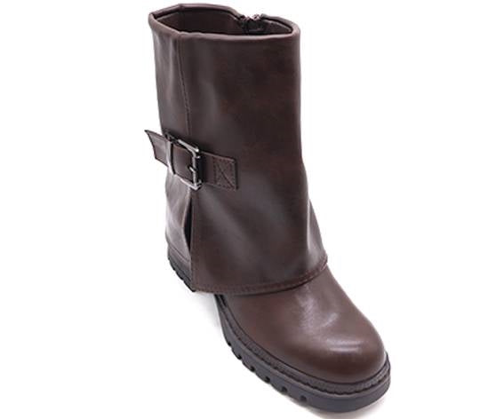 brown folded boot