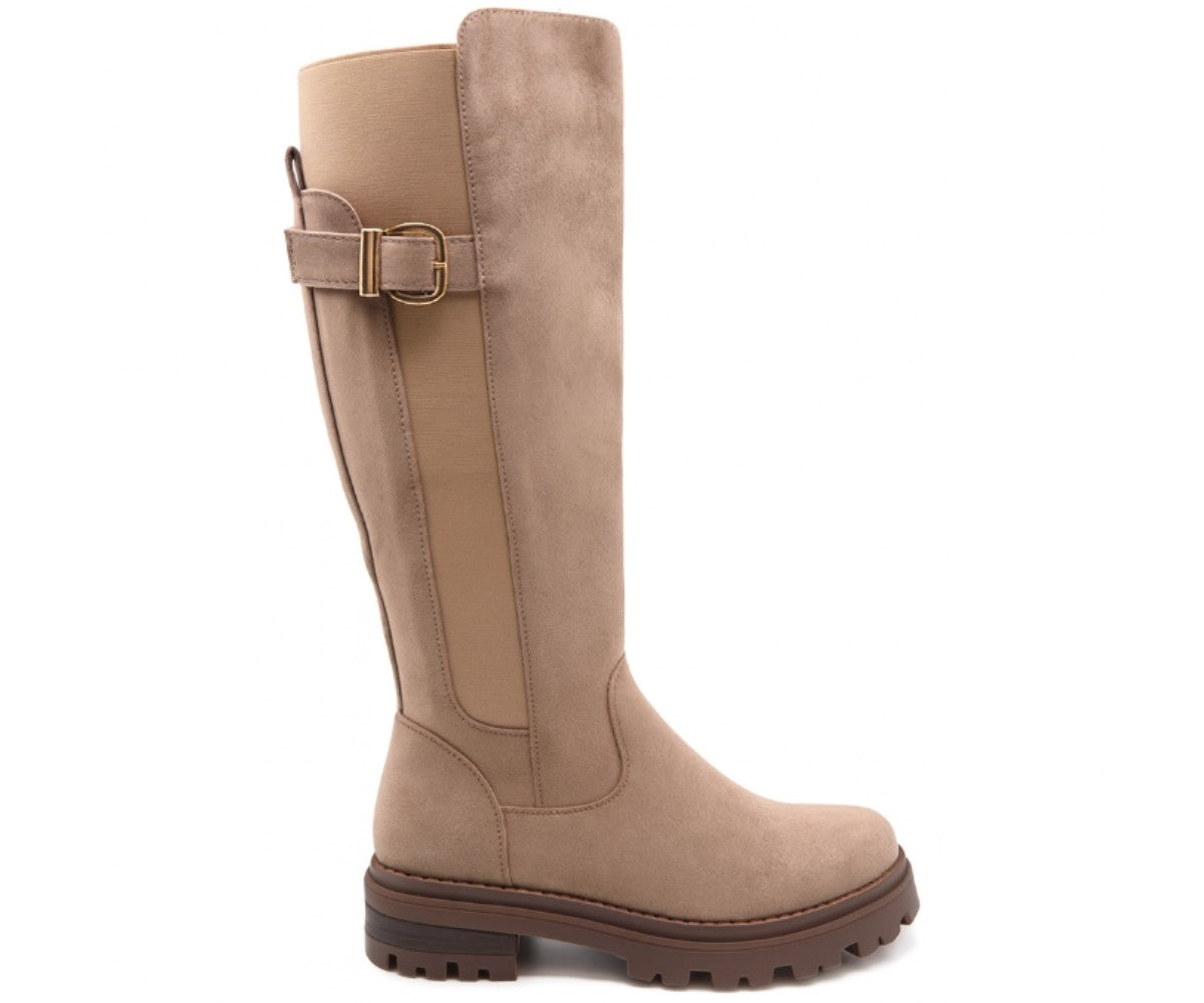 beige suede calf boot