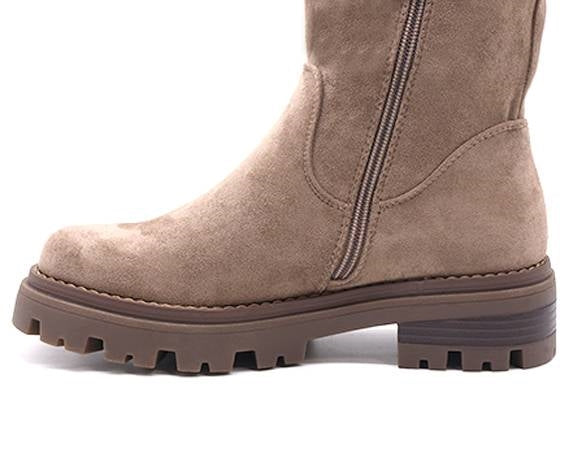 beige suede calf boot