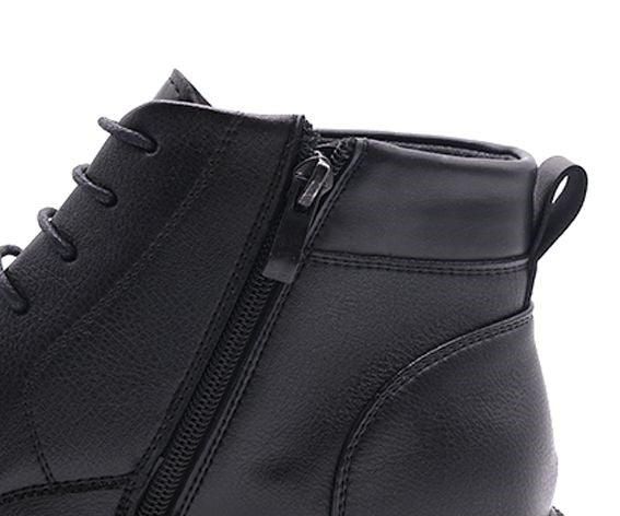 black lace-up  derby boot