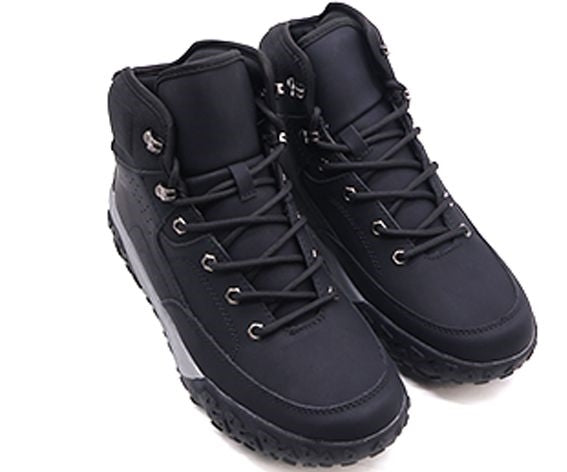 black trail-grip boot
