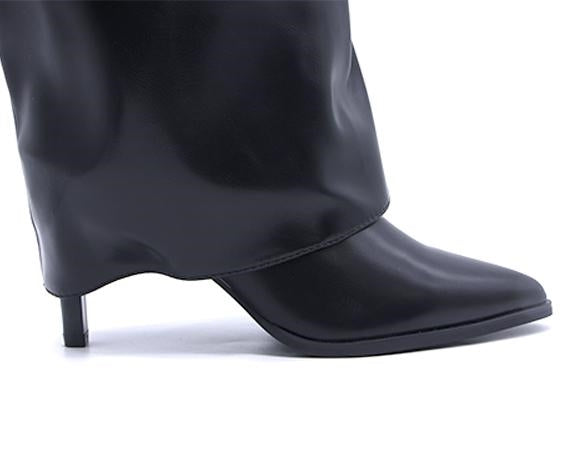 black high fold-over boot