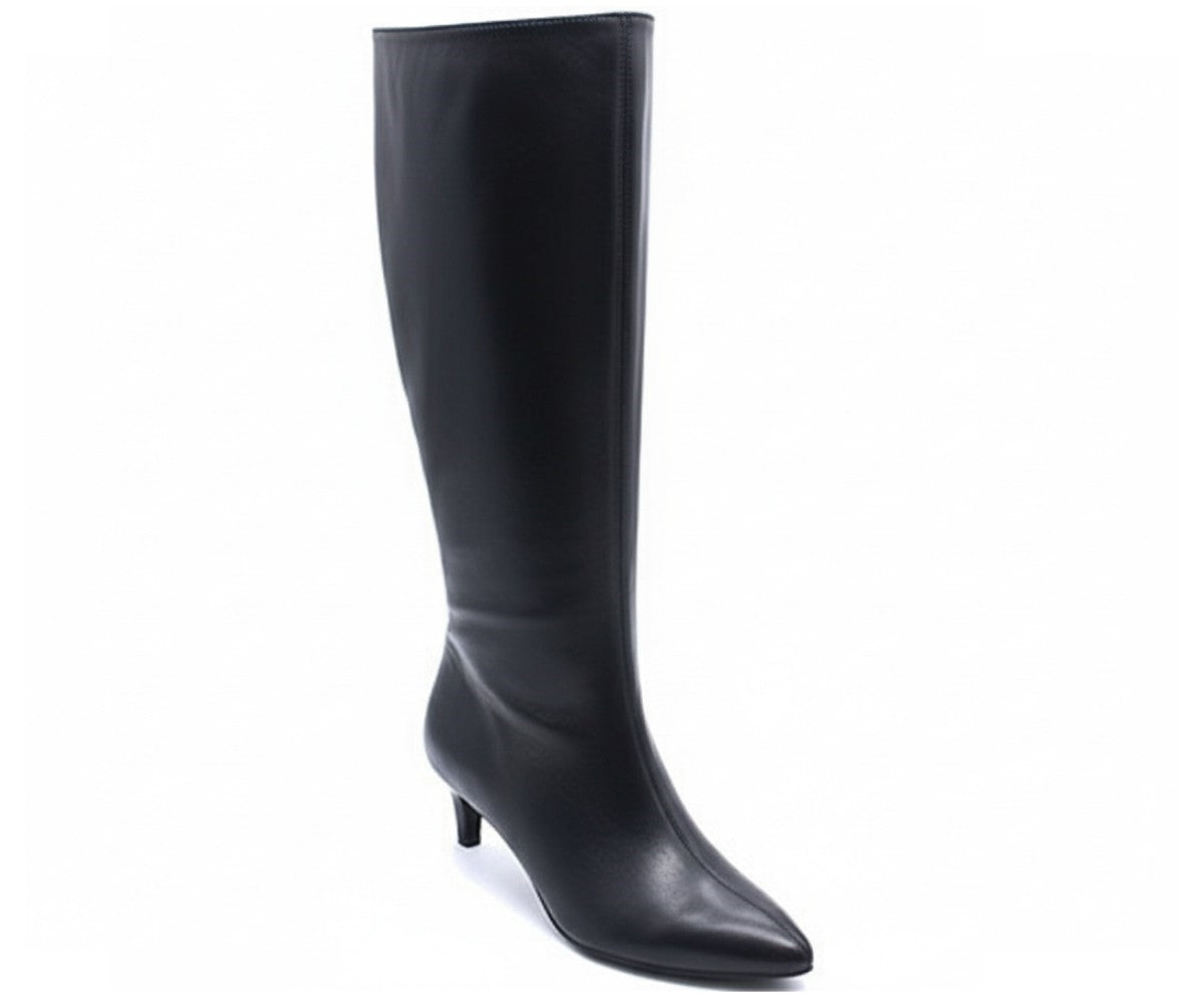 br black pointed calf stiletto boots