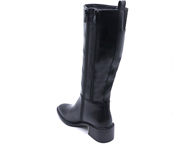 black elastic riding boot