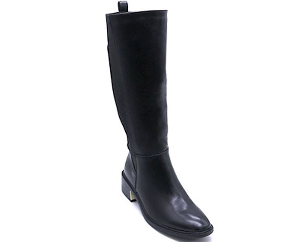 black elastic riding boot