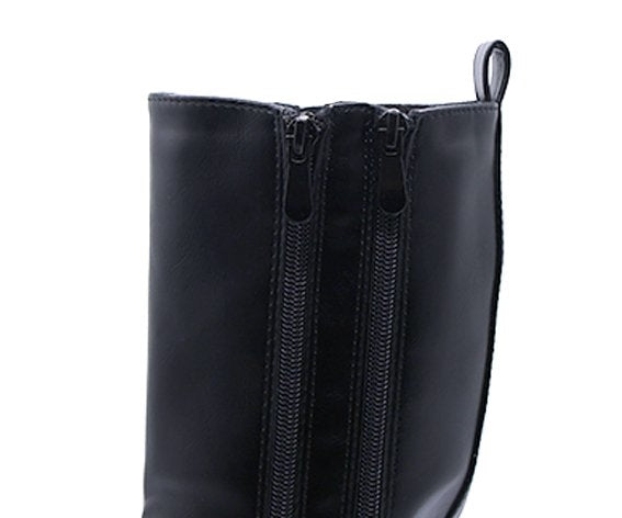 black elastic riding boot