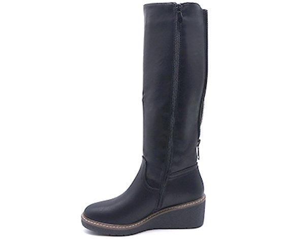 black nubuck wedge boot