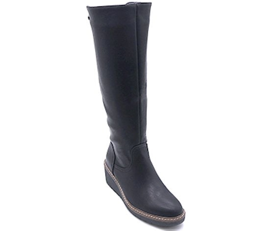 black nubuck wedge boot