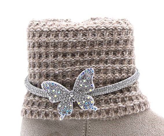 grey butterfly sparkle boots