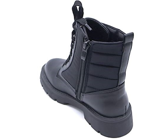 girls puffer black combat boot