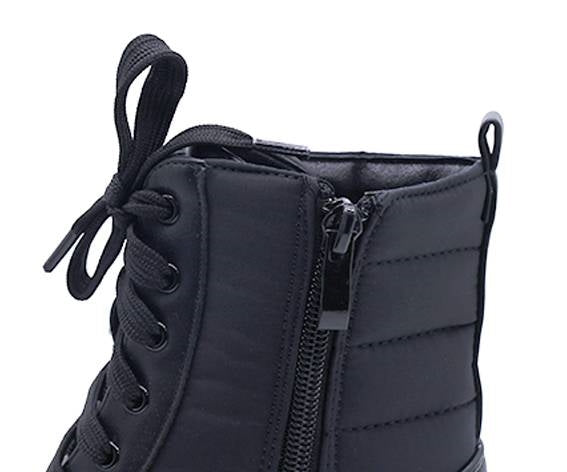 girls puffer black combat boot