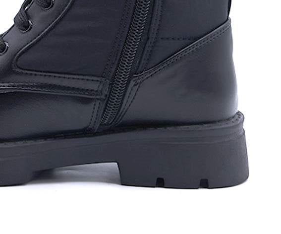 girls puffer black combat boot