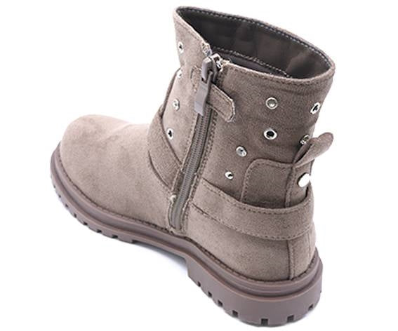 girls khaki suede biker boots