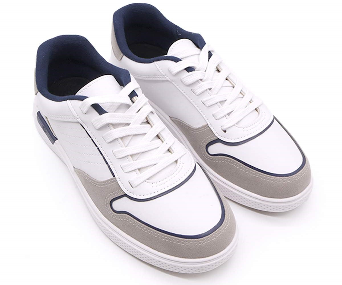 br sport white/navy court trainers