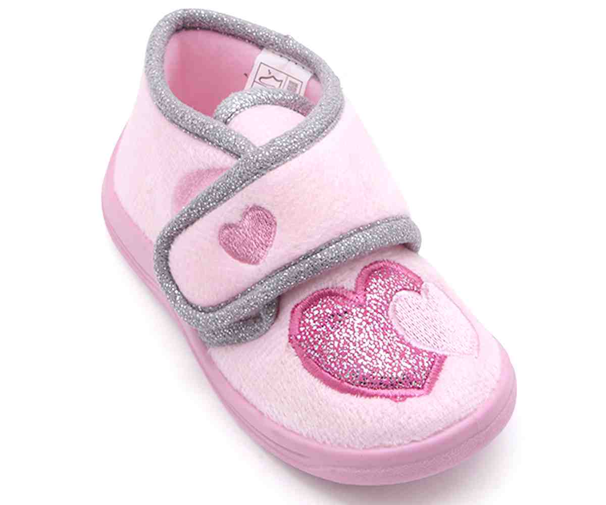 Sparkly Pink Heart Slippers