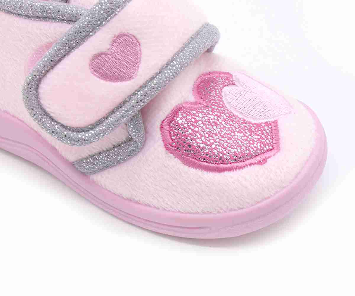 Sparkly Pink Heart Slippers