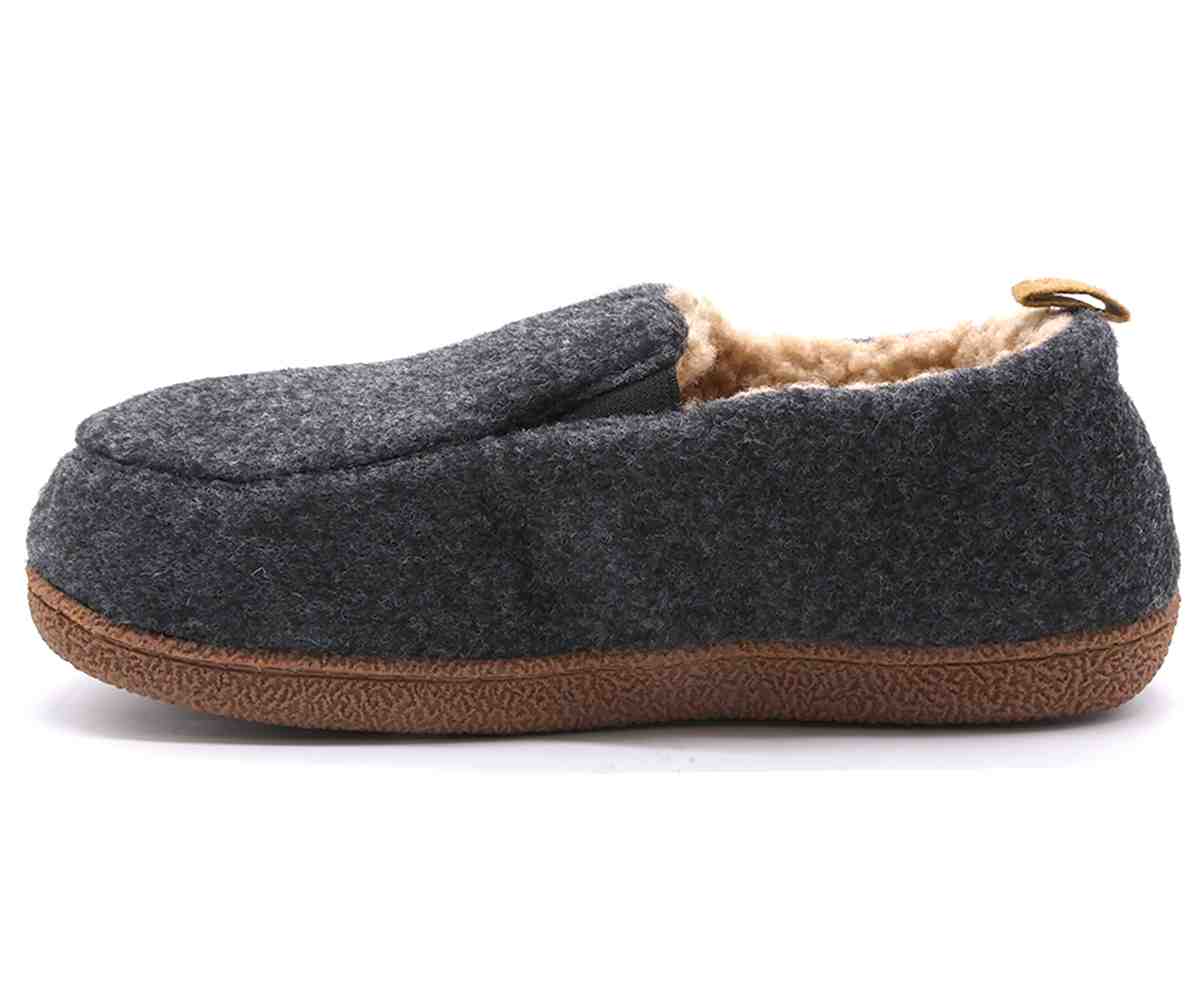 Dark Grey Wool Slippers