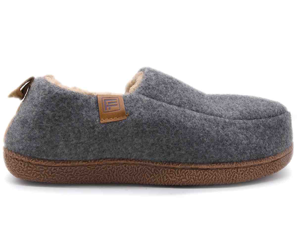 Grey Wool Slippers
