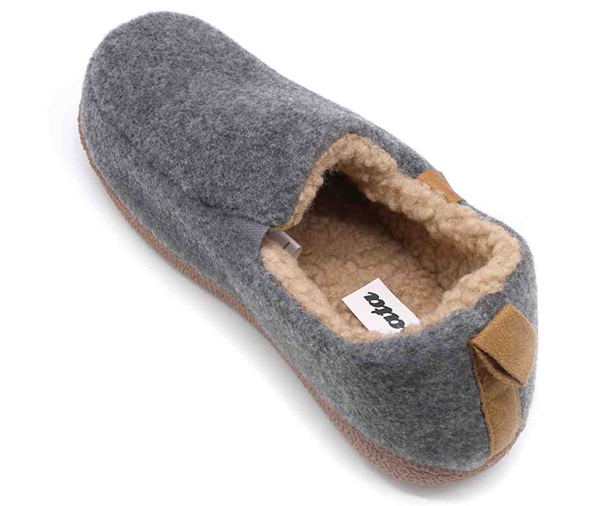 Grey Wool Slippers