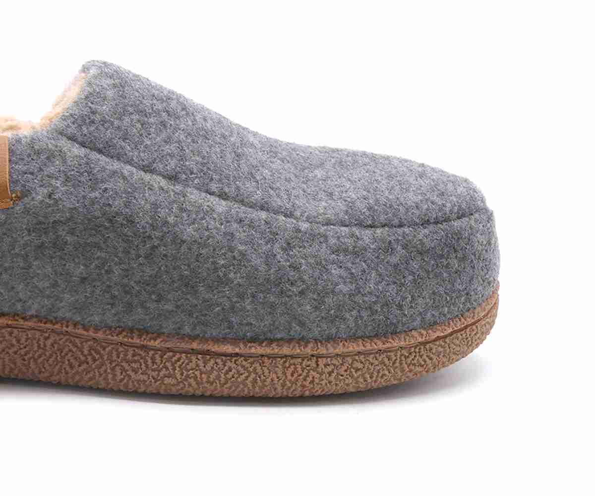 Grey Wool Slippers