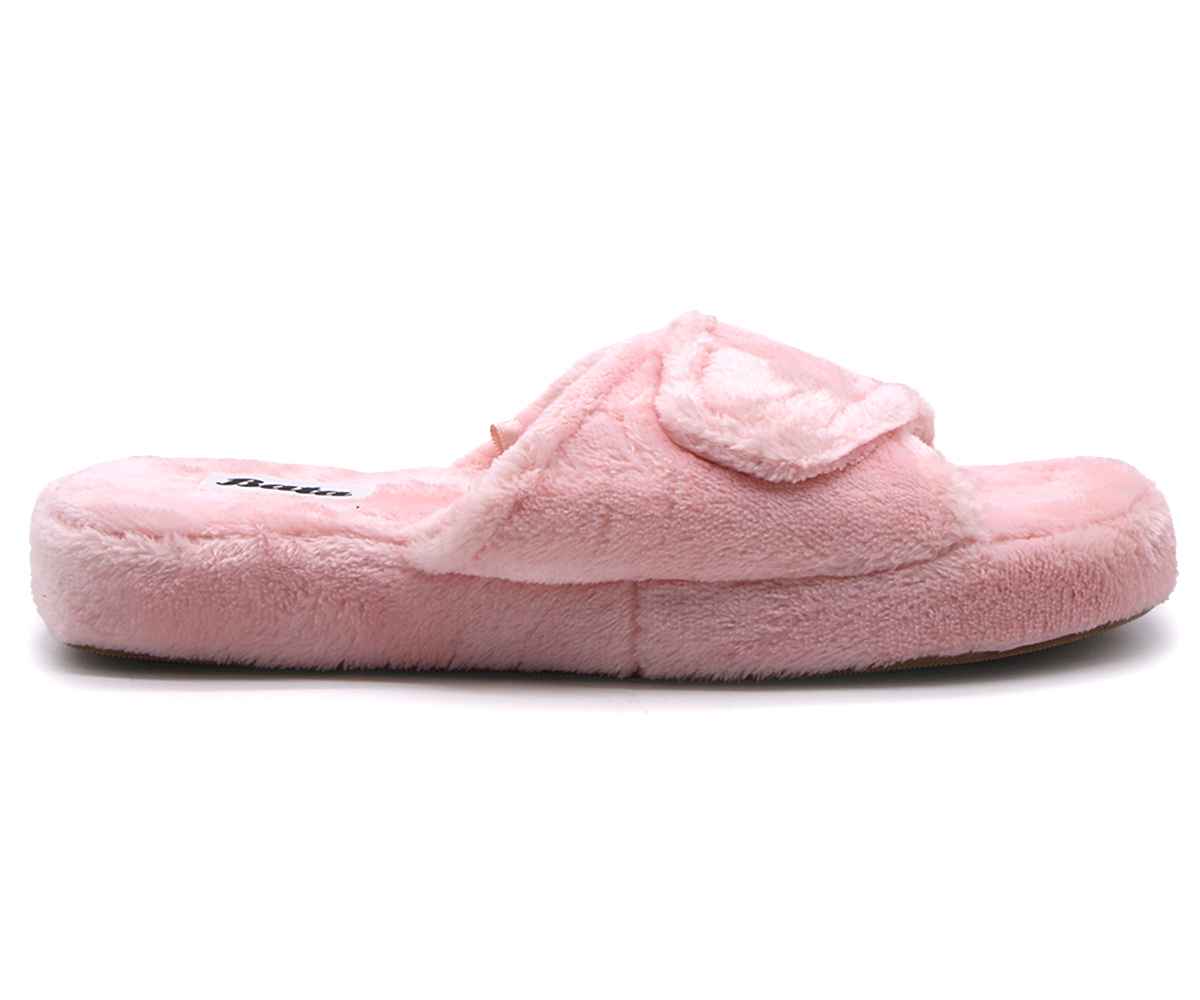 Pink Wool Velcro Slippers