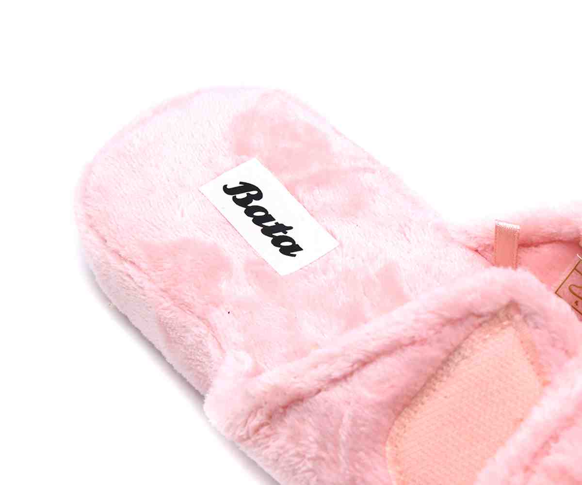 Pink Wool Velcro Slippers